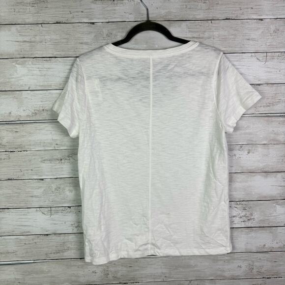 J Crew Factory Girlfriend Tee White Size Medium - Picture 2 of 3